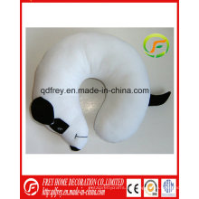 Almohada de almohada de cuello de juguete de perro blanco de felpa